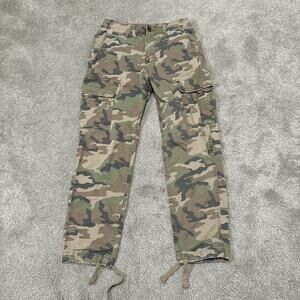 American Eagle Cargo Camouflage Pants Men's 28x30 Green Original Straight Flex
